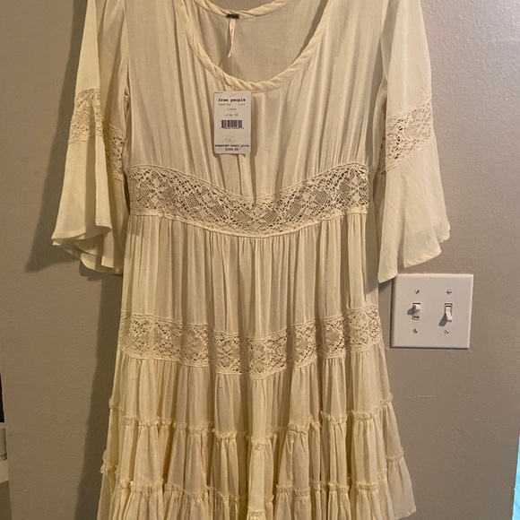 New Free People cream dress Sz XS - Picture 7 of 7